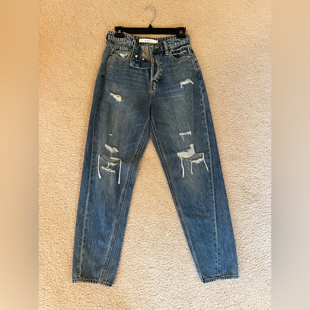 Hidden, Barrel Medium Wash, Destroy Jeans, Size 25